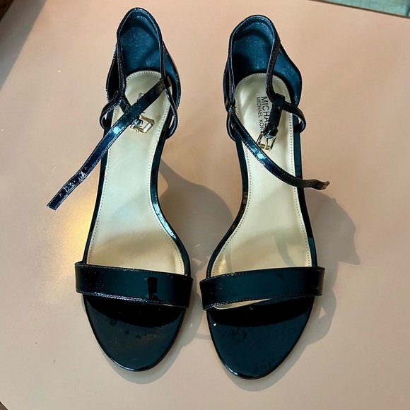 Michael Kors Shoes - Michael Kors Black Patent Strappy Stiletto Open-Toe Heels - Like New